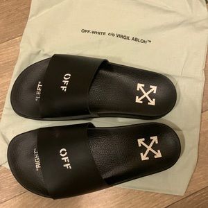 Off white pool slides